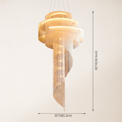 Teresa Cadena Metal Chain Tassel Entryway Chandelier 32"D