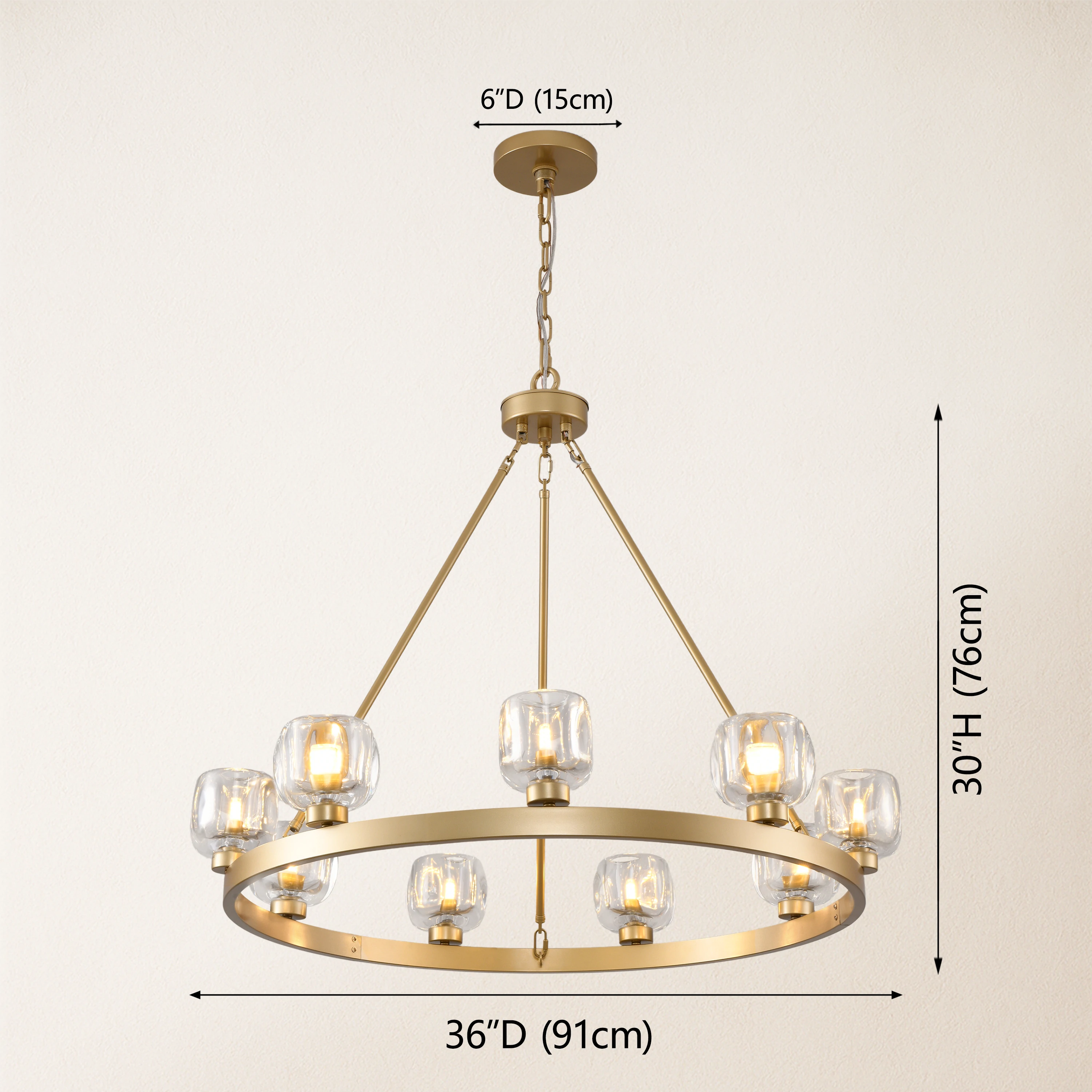 Vellum Round Chandelier 36"D