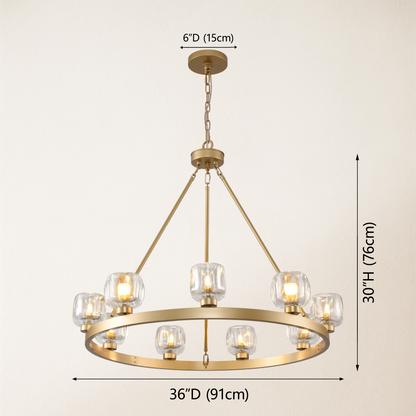 Vellum Round Chandelier 36"D