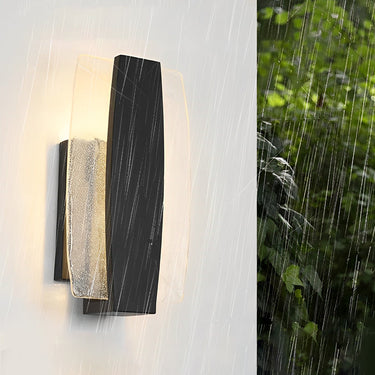 Wasserdichte LED handgefertigte Bubbles Glas schwarz moderne Außenwandleuchte