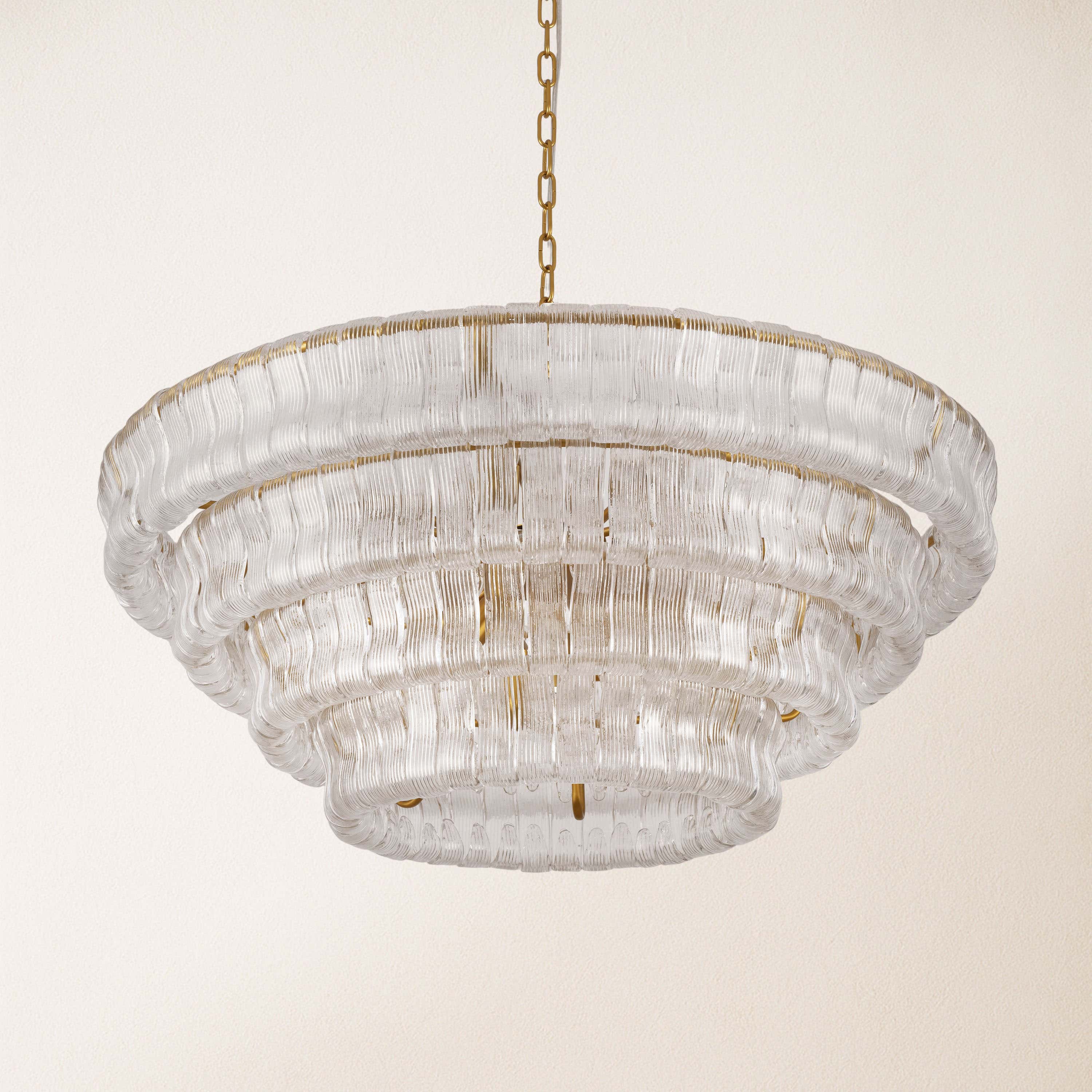 Ondalia Tiered Glass Round Chandelier 36"D