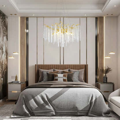 Snow Tree Branch Crystal Chandelier 30"D