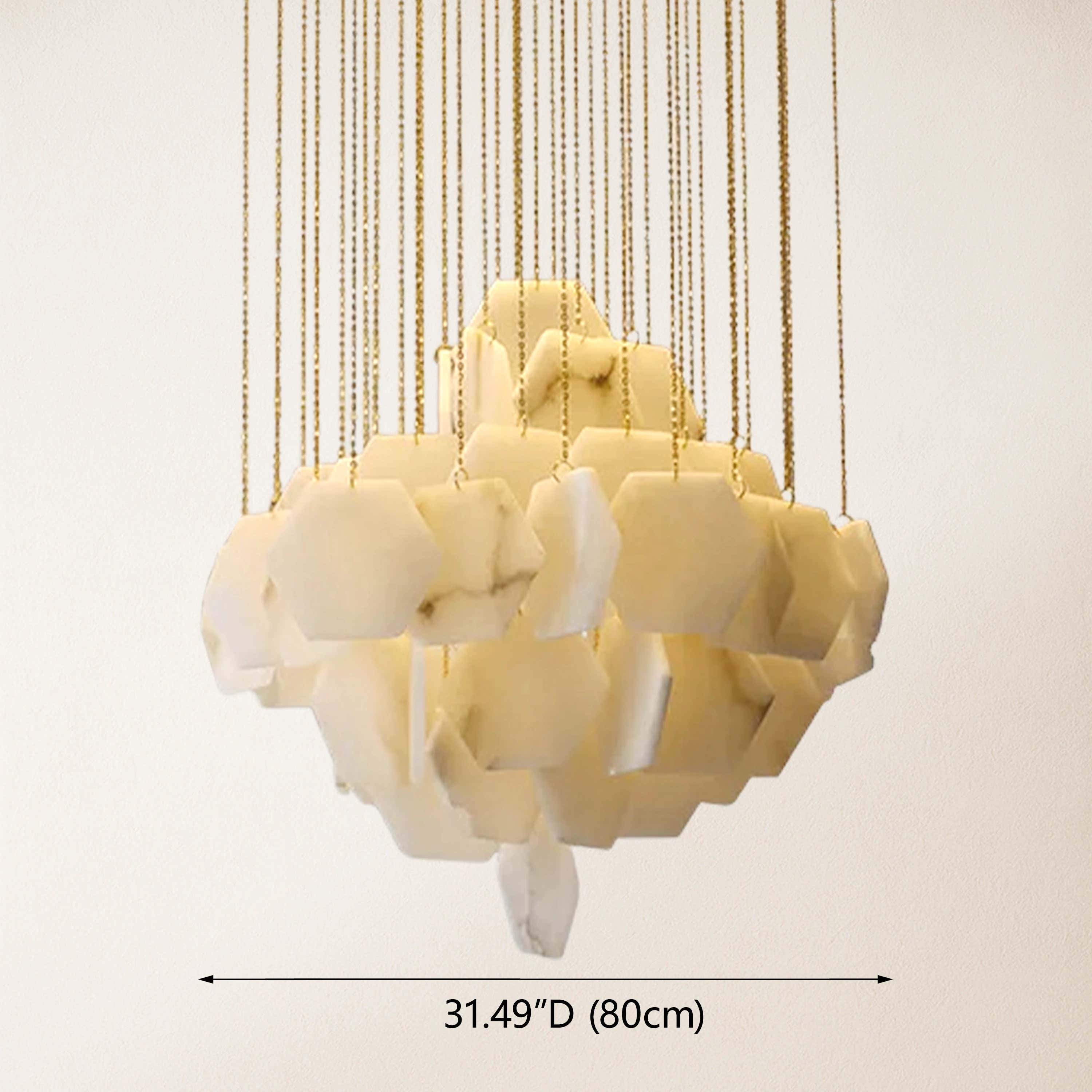 Talan Multi-layer Irregular Alabaster Chandelier 31.5"D#Finish_Gold
