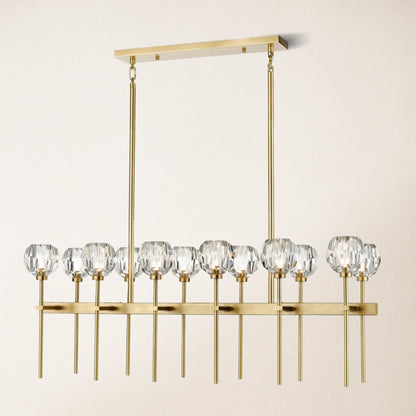 Parisian Crystal Double Linear Chandelier 48"L