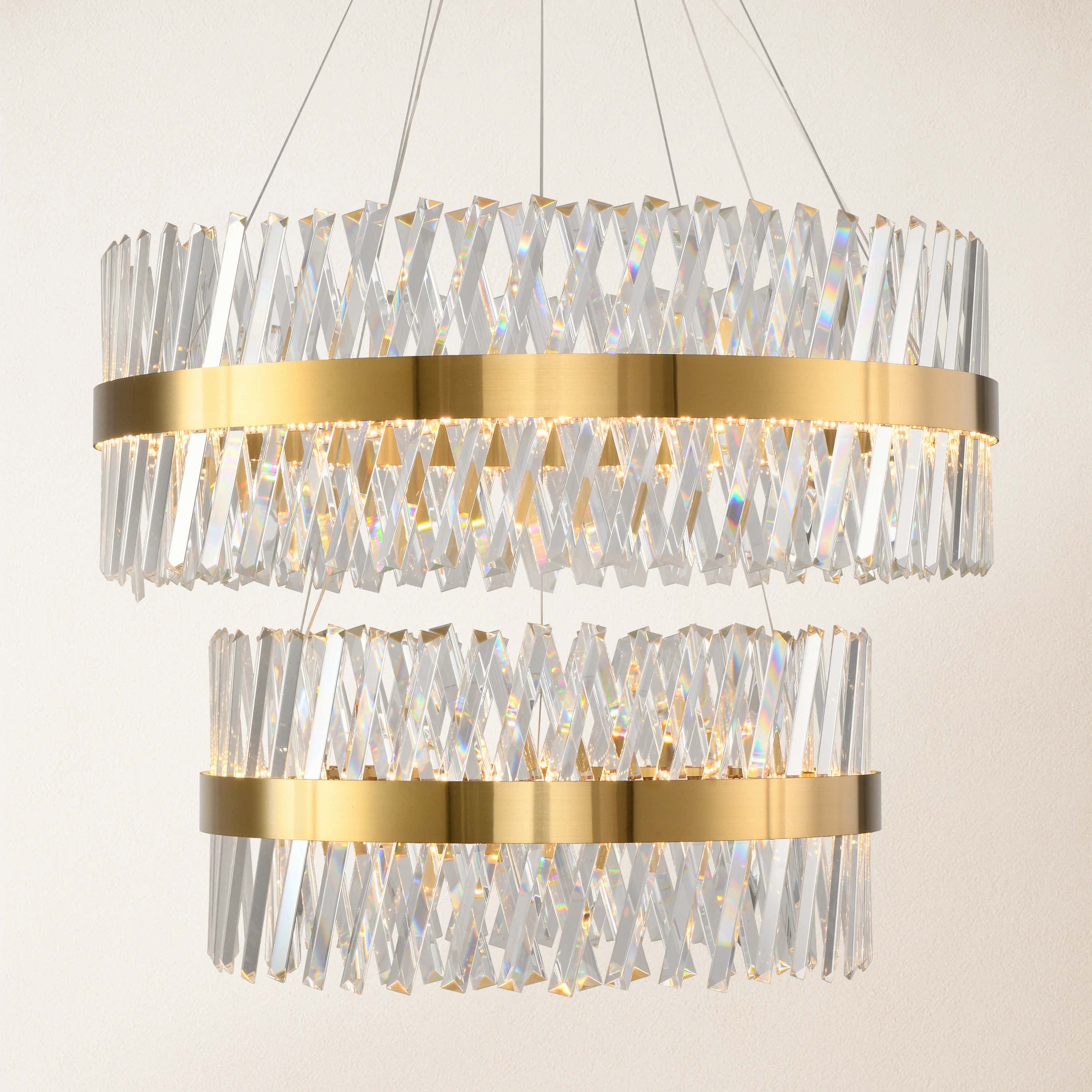 Vetro Prism Crystal 2-Tier Chandelier 32"D
