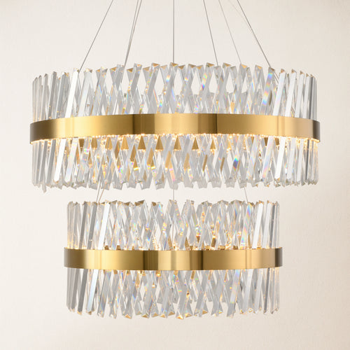 Vetro Prism Crystal 2-stufiger Kronleuchter 31,5"L