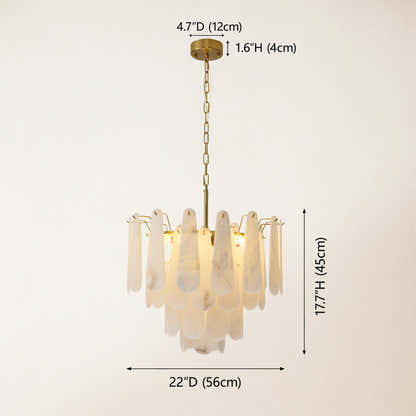 Caldera Alabaster Round Chandelier 22"