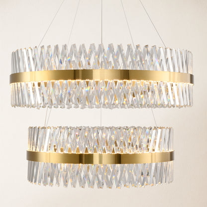 Vetro Prism Crystal 2-stufiger runder Kronleuchter 40"D+31,5"D