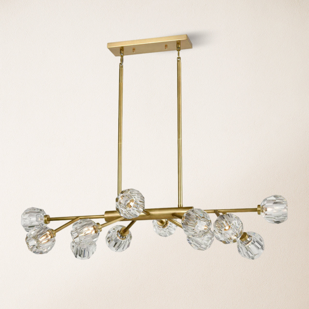 Parisian Crystal Linear Chandelier 48"L