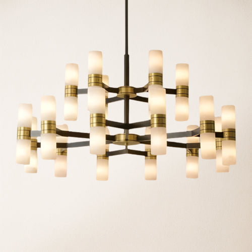Moral Alabaster Round chandelier 37"D