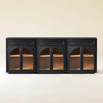 Alvar gewölbtes 96" Sideboard aus Eiche mit Schubladen (3er-Set)