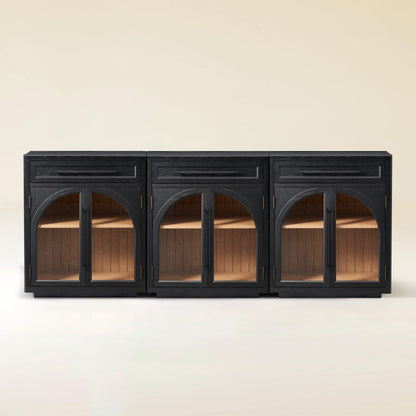 Alvar gewölbtes 96" Sideboard aus Eiche mit Schubladen (3er-Set)