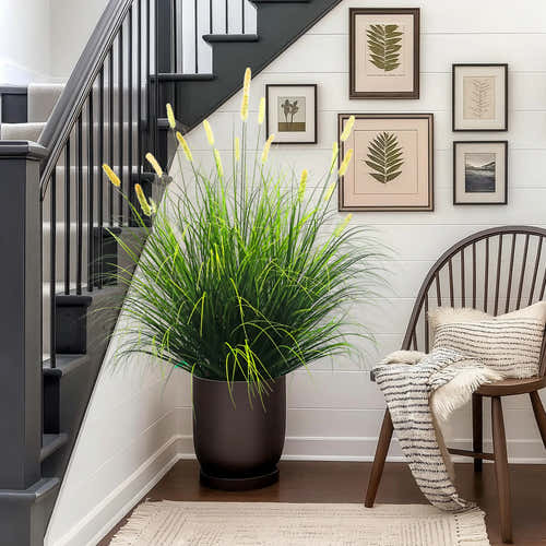 Künstliches 20-köpfiges kurzes Kieferngras mit gebogenem und geradem Zwiebelgras-Bonsai, 9,4 Zoll hoch