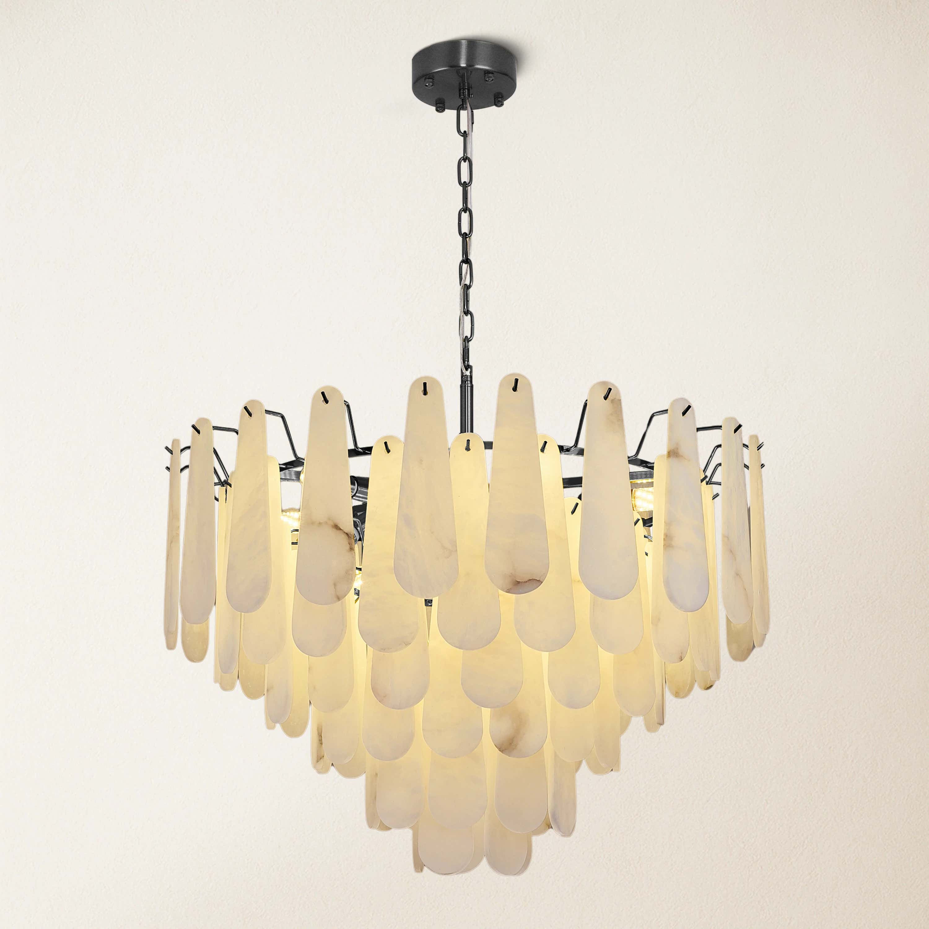 Caldera Alabaster Round Chandelier 32"