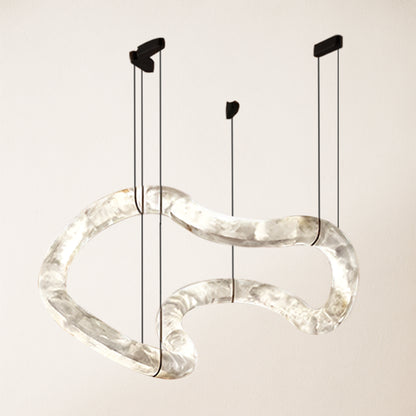 Symmetrischer Infinity-Kronleuchter aus Alabaster, 140 cm