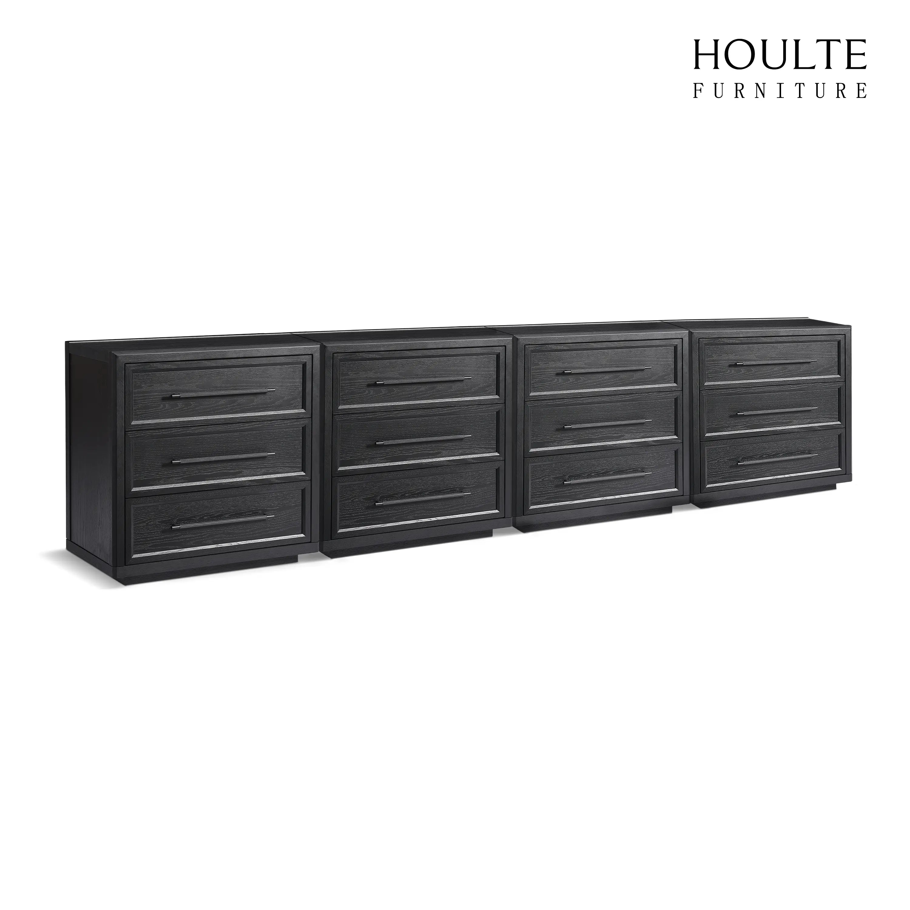 Alvar 128″ Eichenkommode mit 12 Schubladen (4er-Set)