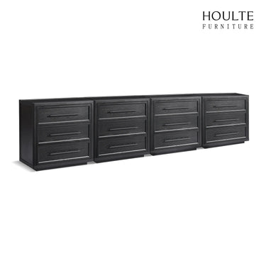 Alvar 128″ Eichenkommode mit 12 Schubladen (4er-Set)