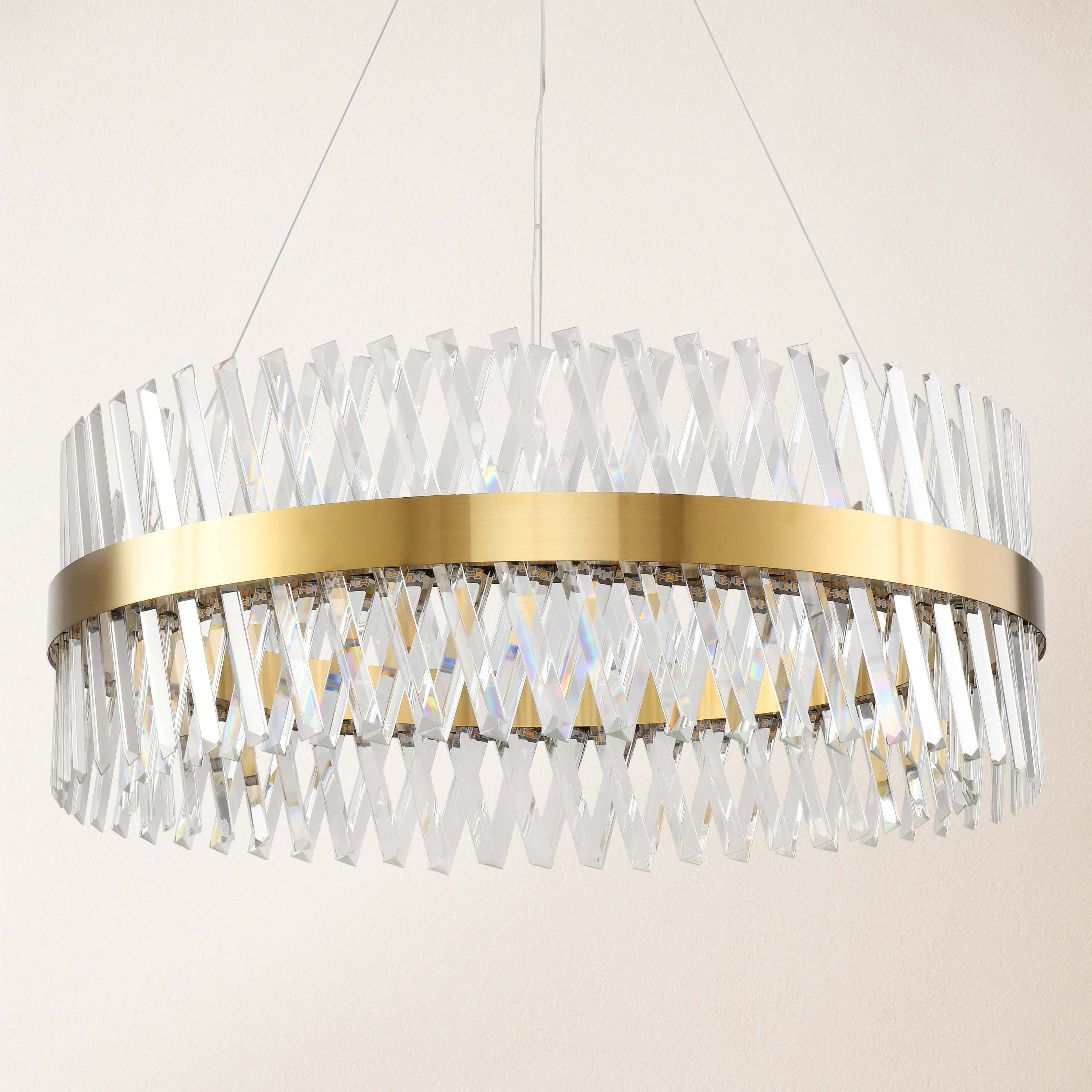 Vetro Prism Crystal Round Chandelier 32"D