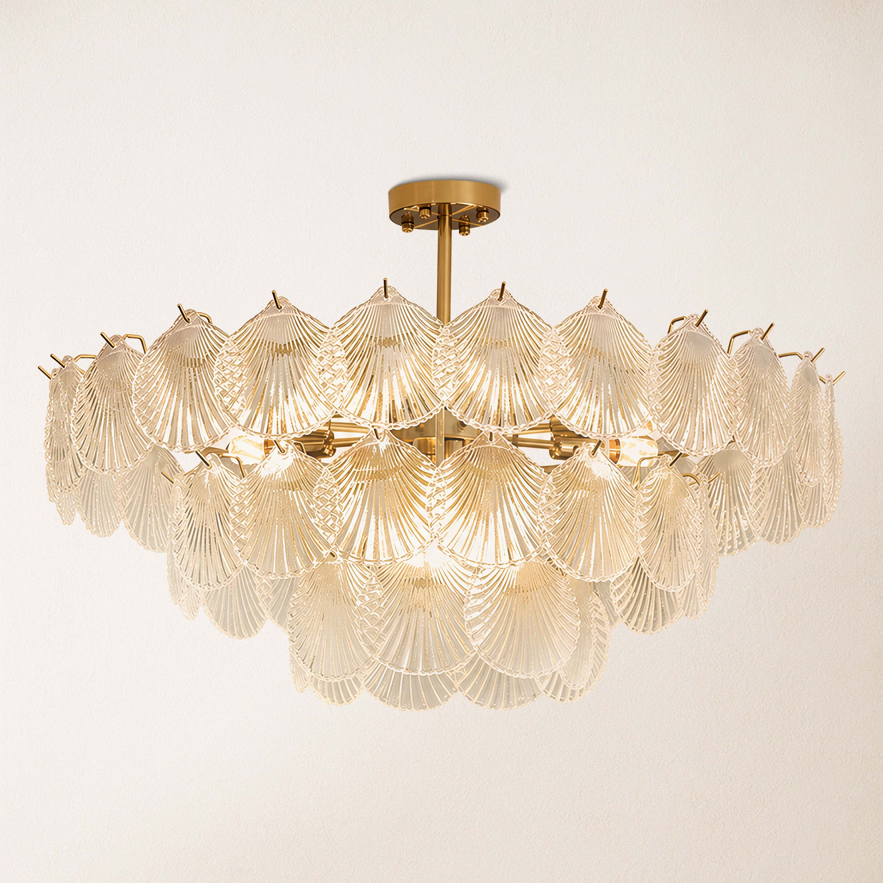 Marivelle Luxury Shell Glass Chandelier