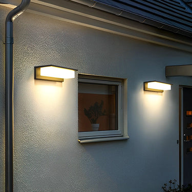 Minimalistische rechteckige wasserdichte LED-moderne Solar-Wandleuchte Außenleuchten