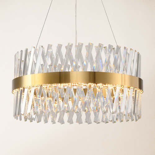 Vetro Prism Crystal Round Chandelier 24"D