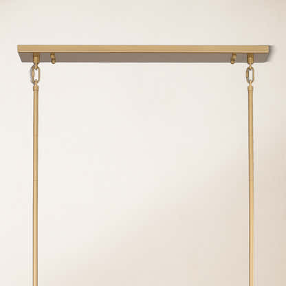 Vellum Rectangular Chandelier 59"W#Finish_Gold