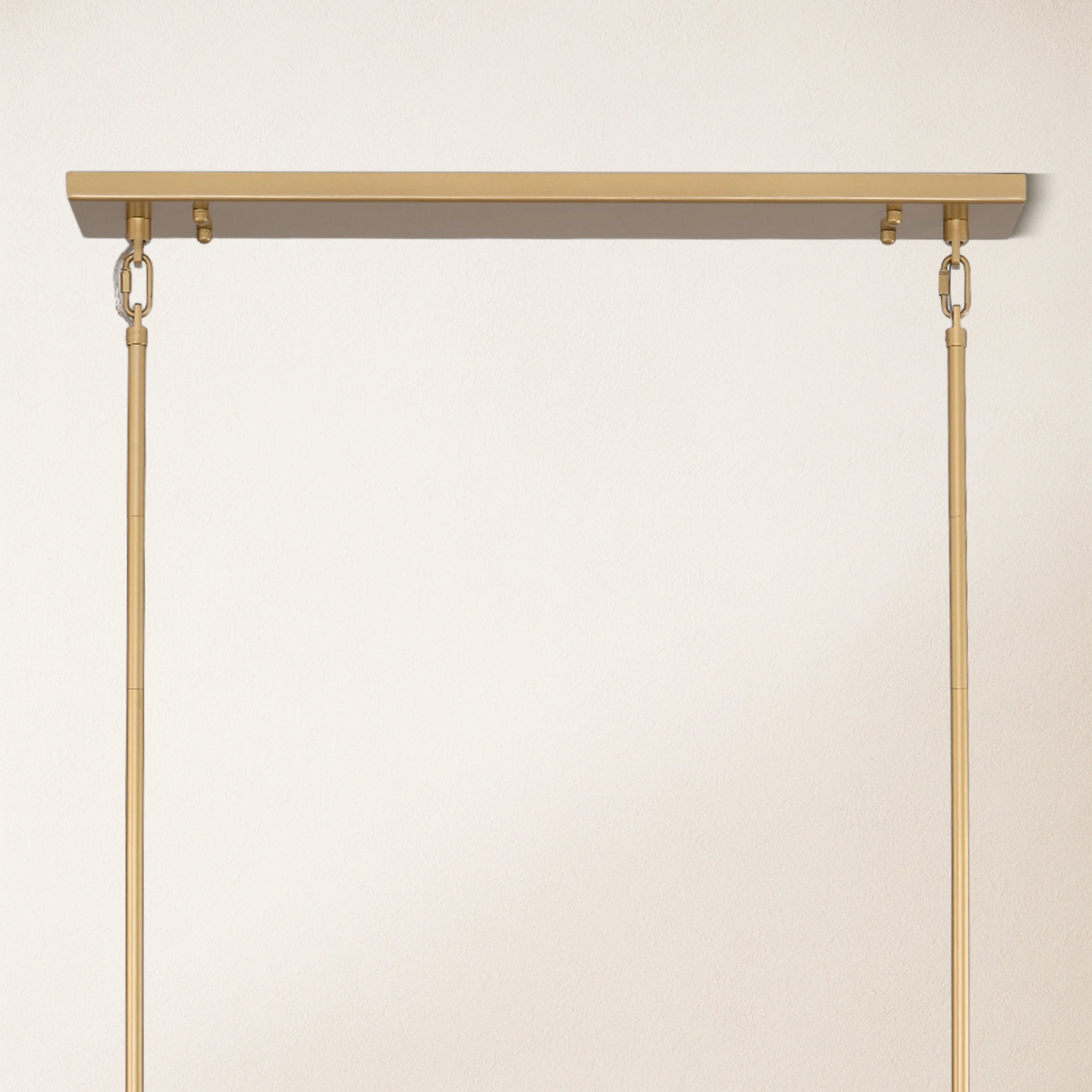 Rechteckiger Kronleuchter aus Pergament, 149 cm breit
