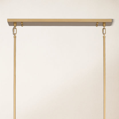 Rechteckiger Kronleuchter aus Pergament, 149 cm breit