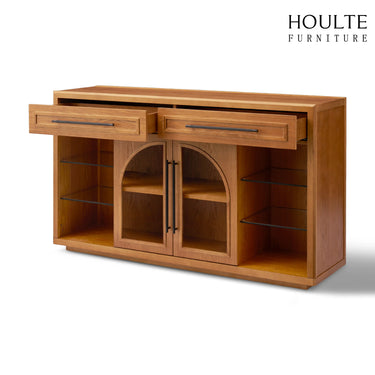 Alvar Sideboard aus gewölbtem Glas aus Eiche, 160 cm breit