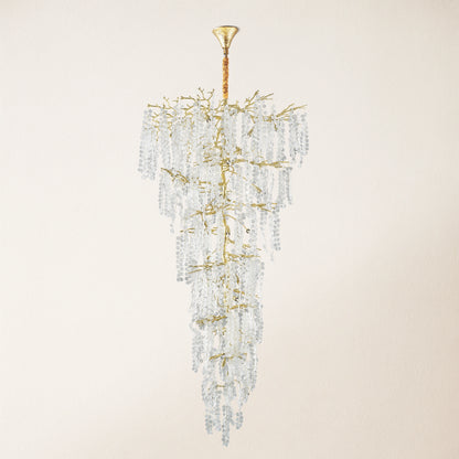 Shiro Noda Kristall-Baumzweig-Kronleuchter, rund, 241,3 cm