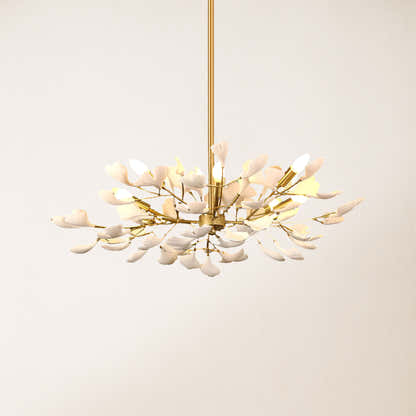 Twilight Branches Ceramic Ginkgo Chandelier 25.6'' D