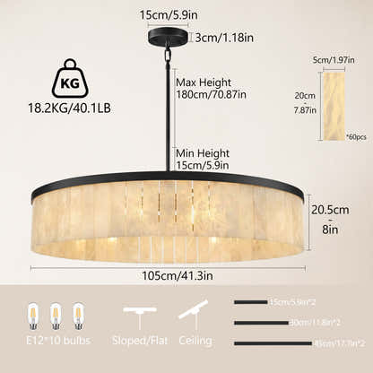 Solmare Alabaster Round Chandelier 41.3"D