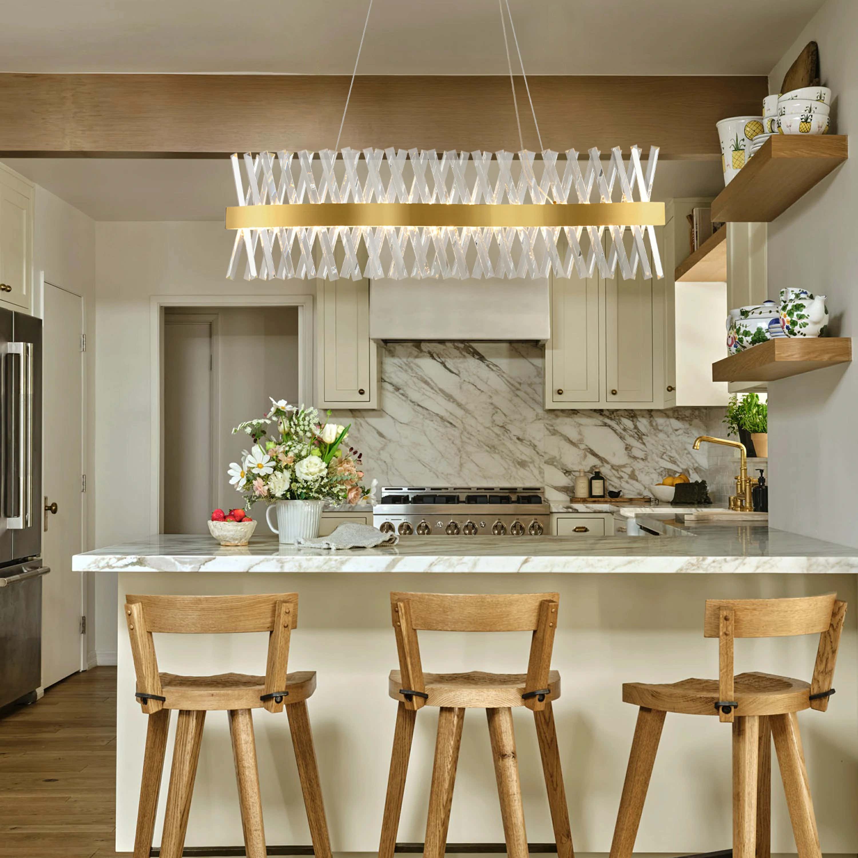 Vetro Prism Crystal Rectangular Chandelier 40"W