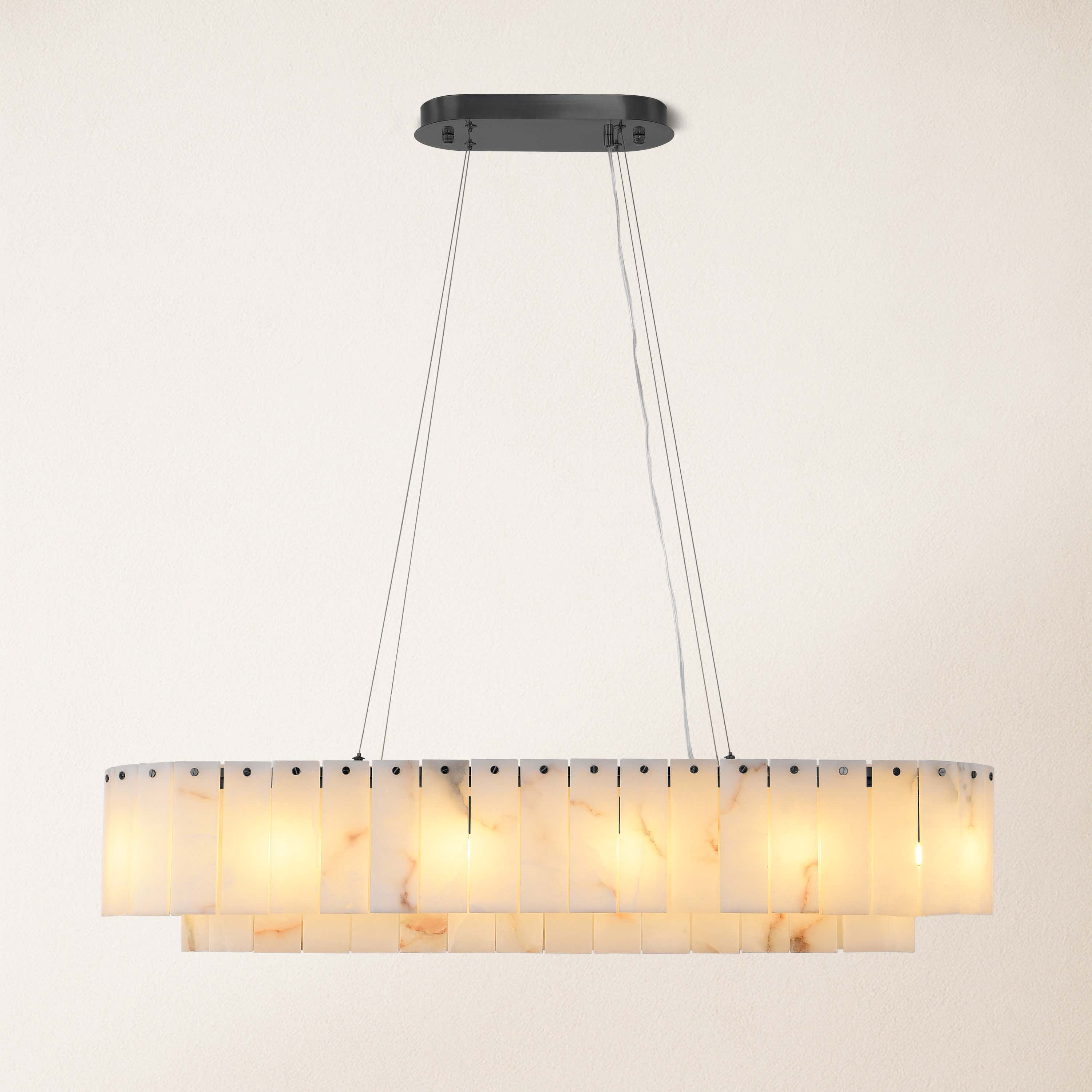 Sawyer Alabaster Oval Chandelier 40"