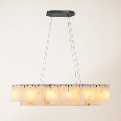 Sawyer Alabaster Oval Chandelier 40"