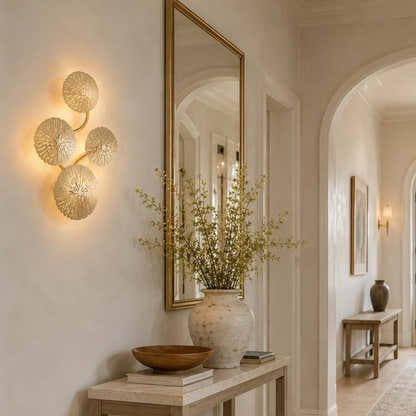 Sylira Metal Lotus Leaf Wall Sconce