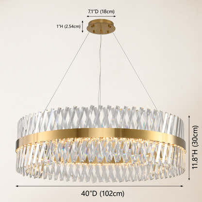 Vetro Prism Crystal Round Chandelier 40"D