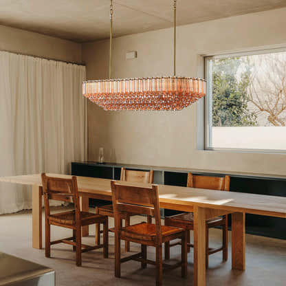 Ethereal Radiance Rechteckiger Kristall-Kronleuchter, 109,2 cm lang