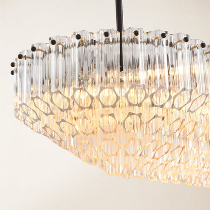 Ethereal Radiance Rechteckiger Kristall-Kronleuchter, 109,2 cm lang