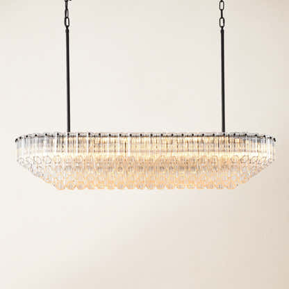 Ethereal Radiance Rechteckiger Kristall-Kronleuchter, 109,2 cm lang