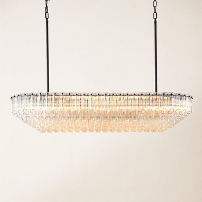 Ethereal Radiance Rechteckiger Kristall-Kronleuchter, 109,2 cm lang