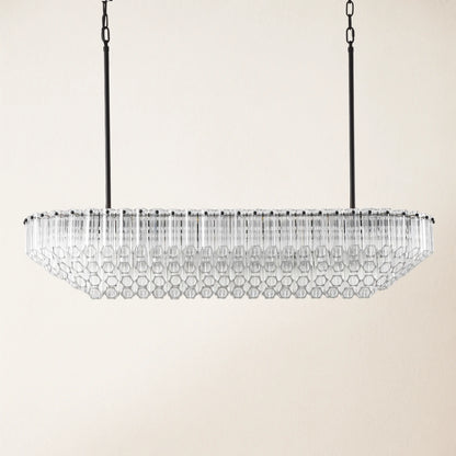 Ethereal Radiance Rechteckiger Kristall-Kronleuchter, 109,2 cm lang