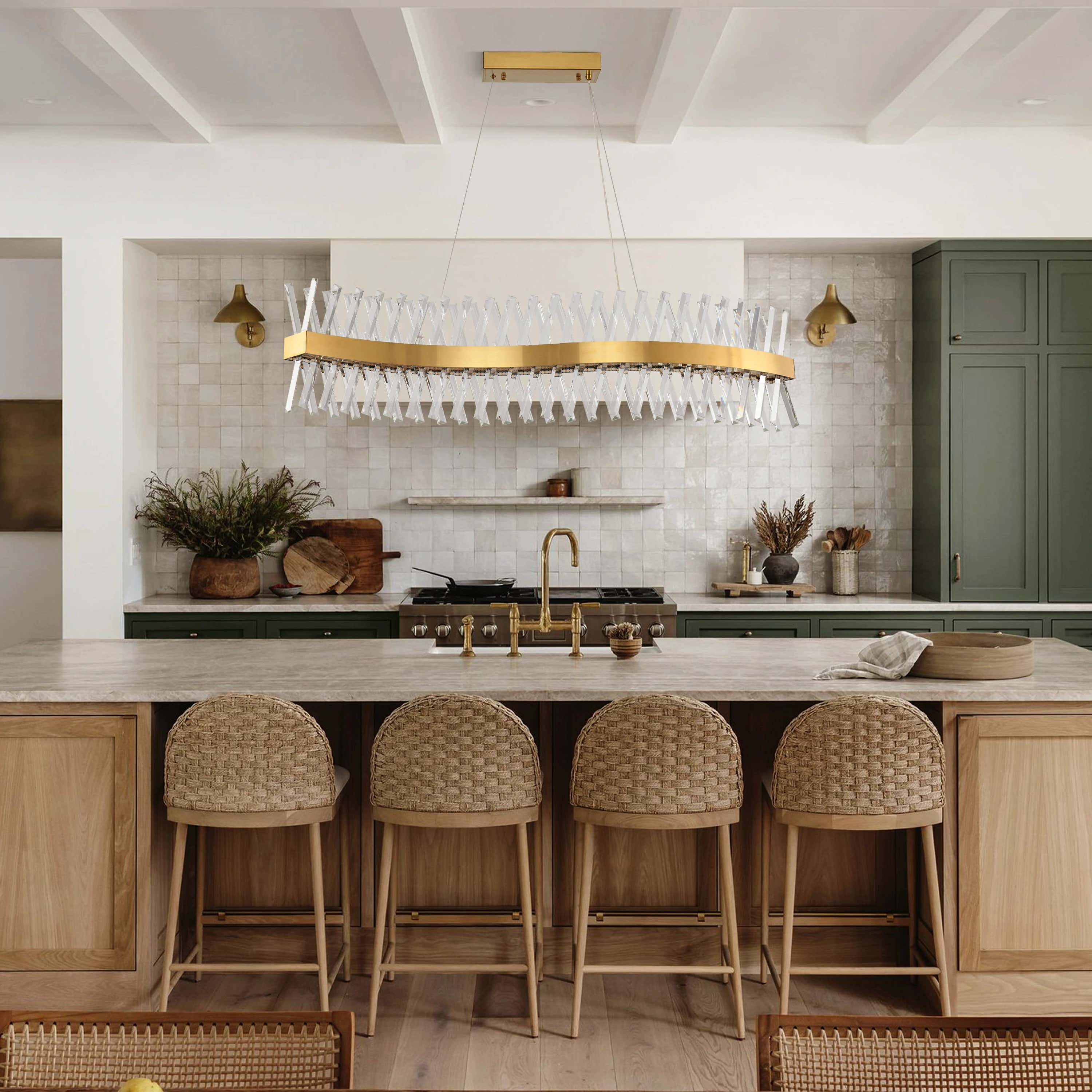 Vetro Prism Crystal Rectangular Chandelier 47"W