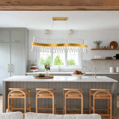 Vetro Prism Crystal Rectangular Chandelier 47"W