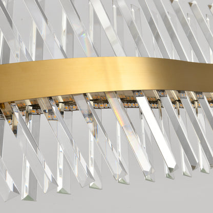 Rechteckiger Kronleuchter aus Vetro-Prismenkristall, 120 cm breit