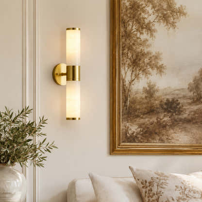 Aventra Alabaster Cylindrical Wall Sconce