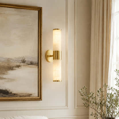 Aventra Alabaster Cylindrical Wall Sconce