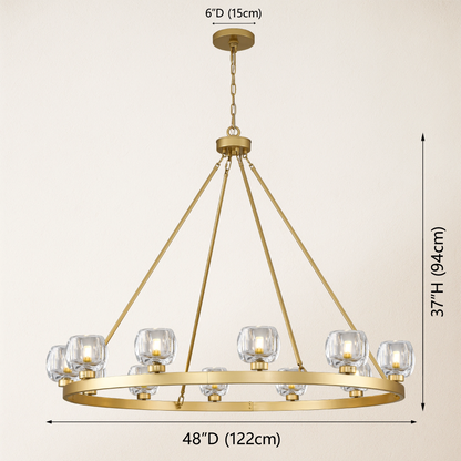 Vellum Round Chandelier 48"D