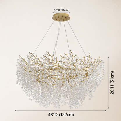 Lustre Branches Round Chandelier 48"D