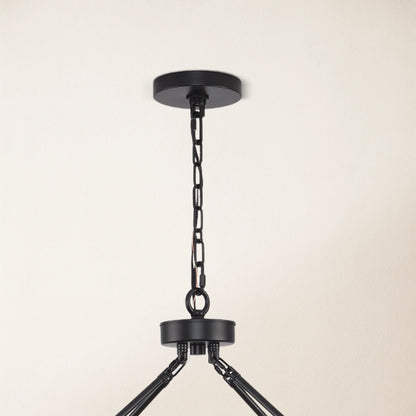 Cylora Kronleuchter mit runder Glasröhre und Kette, 122 cm